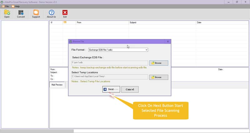 Analysis Selected Exchange EDB File