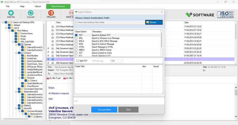 Convert EML Files to PST with vMail EML to PST Converter