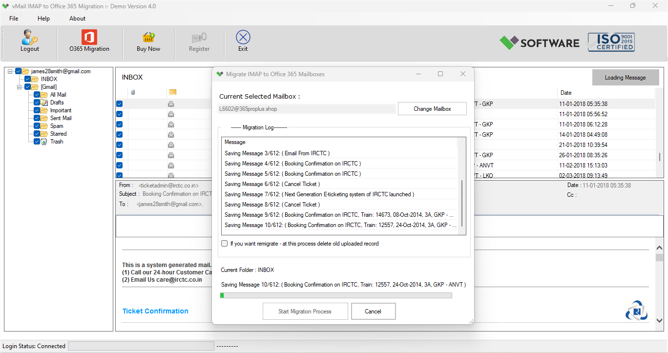 Windows 10 vMail IMAP to O365 Migration Tool full