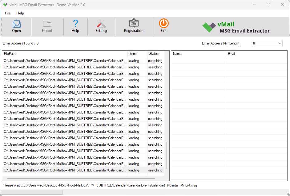 vMail MSG Email Extractor 2