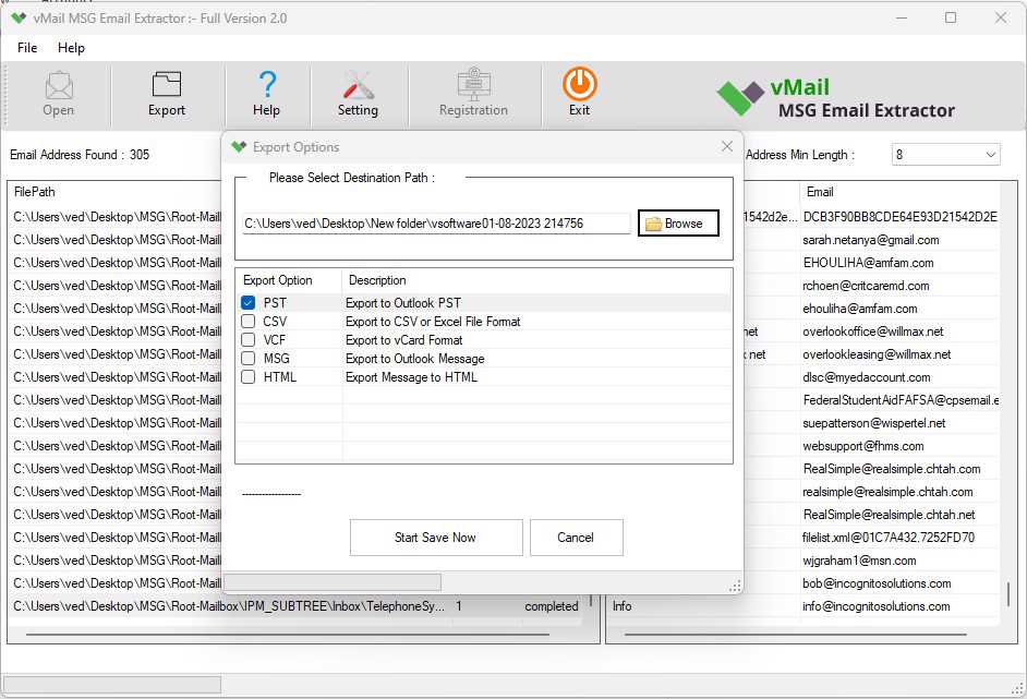 vMail MSG Email Extractor 3