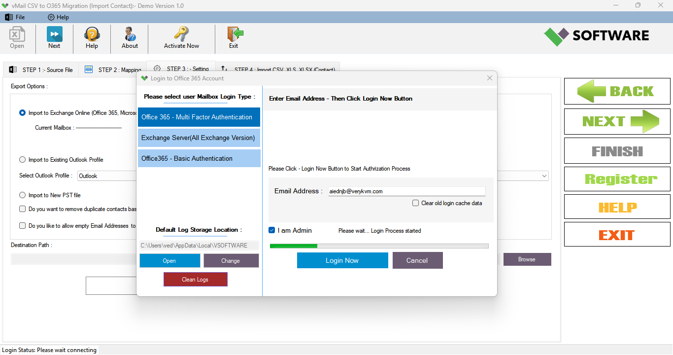 Select Exchange or Office 365 Mailboxes