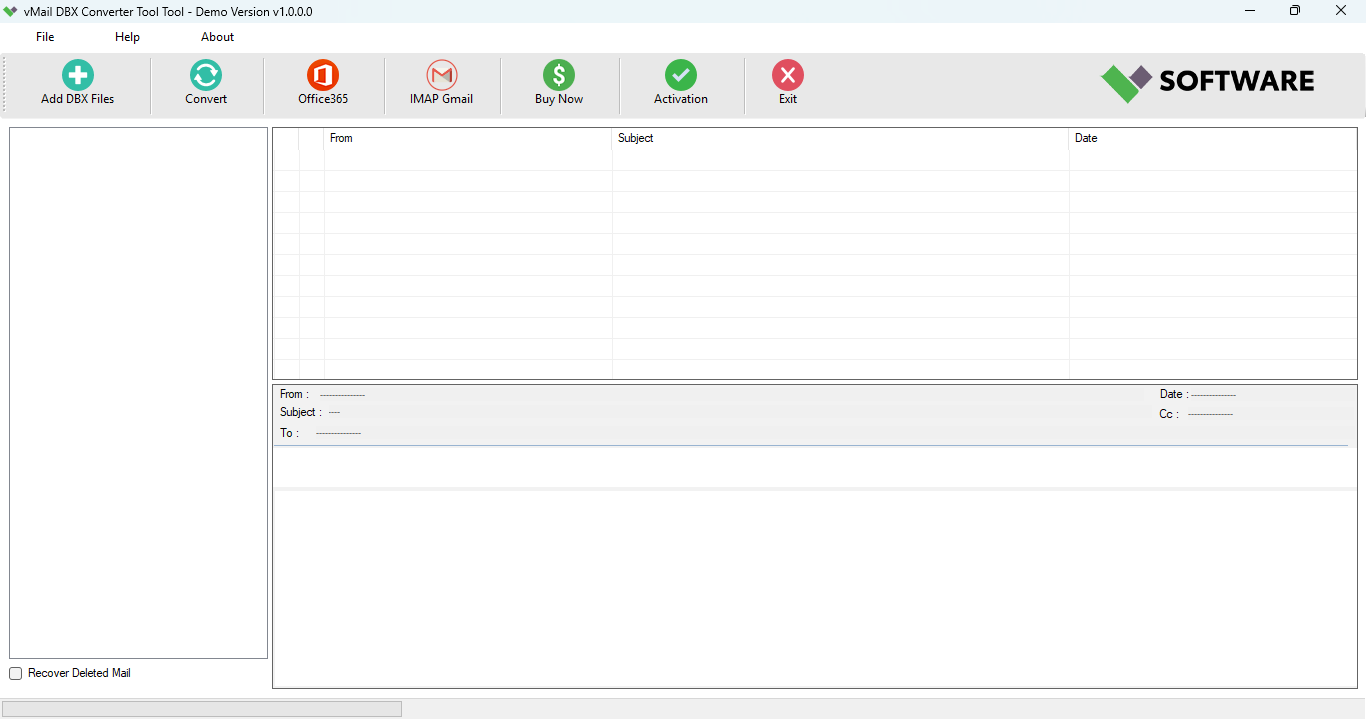 vMail DBX to PST Converter