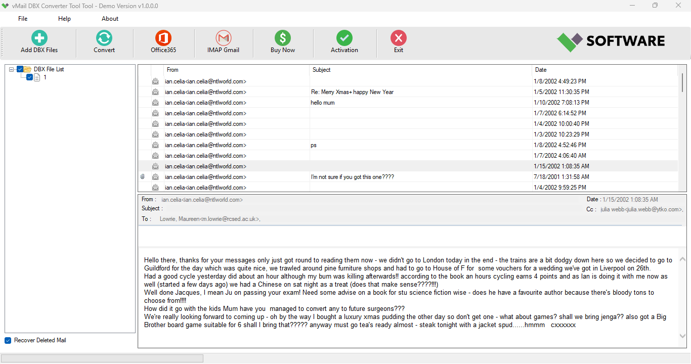 vMail DBX to PST Converter