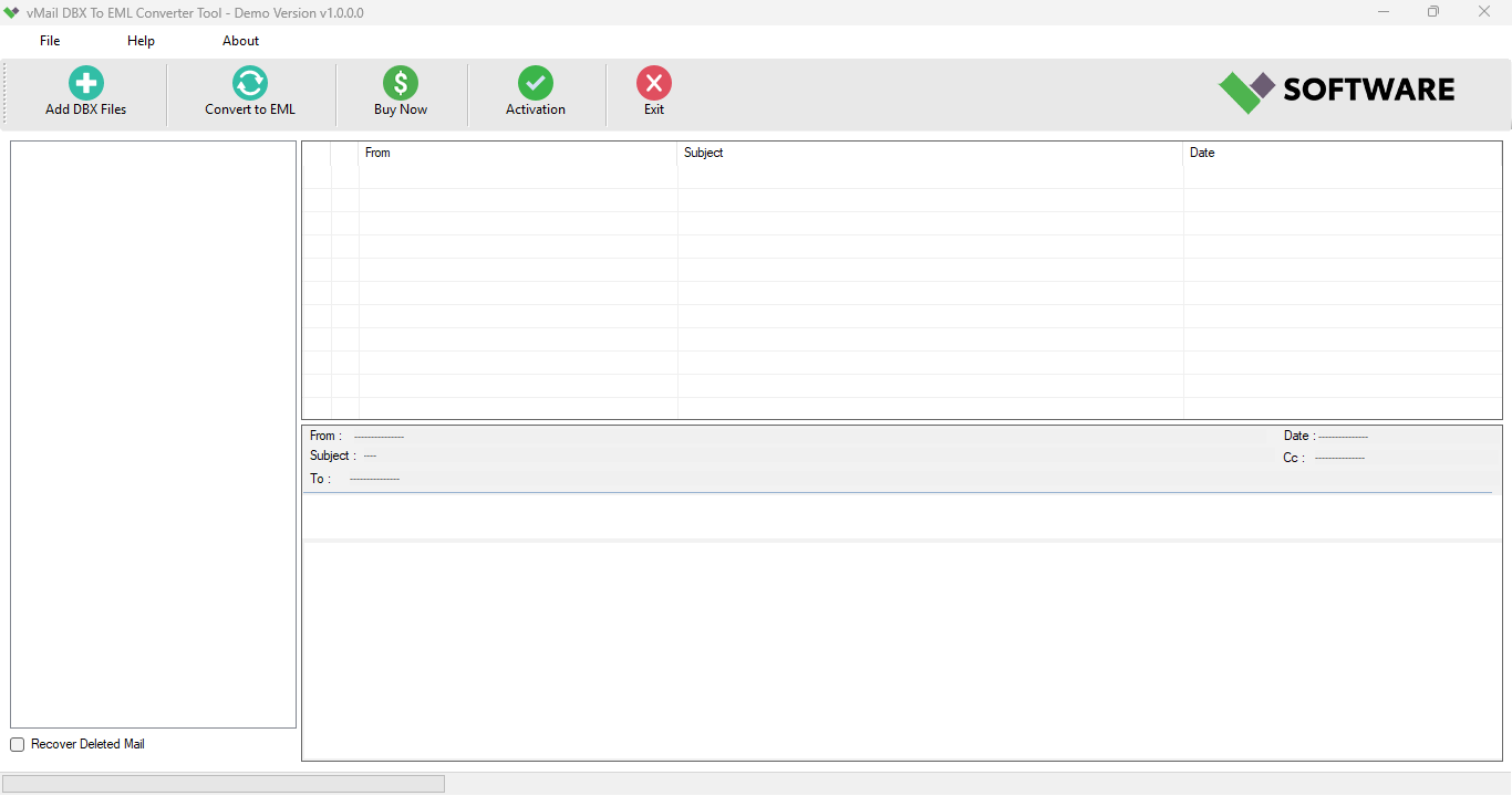 vMail DBX to EML Converter
