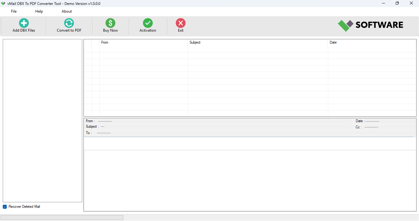 vMail DBX To PDF Converter