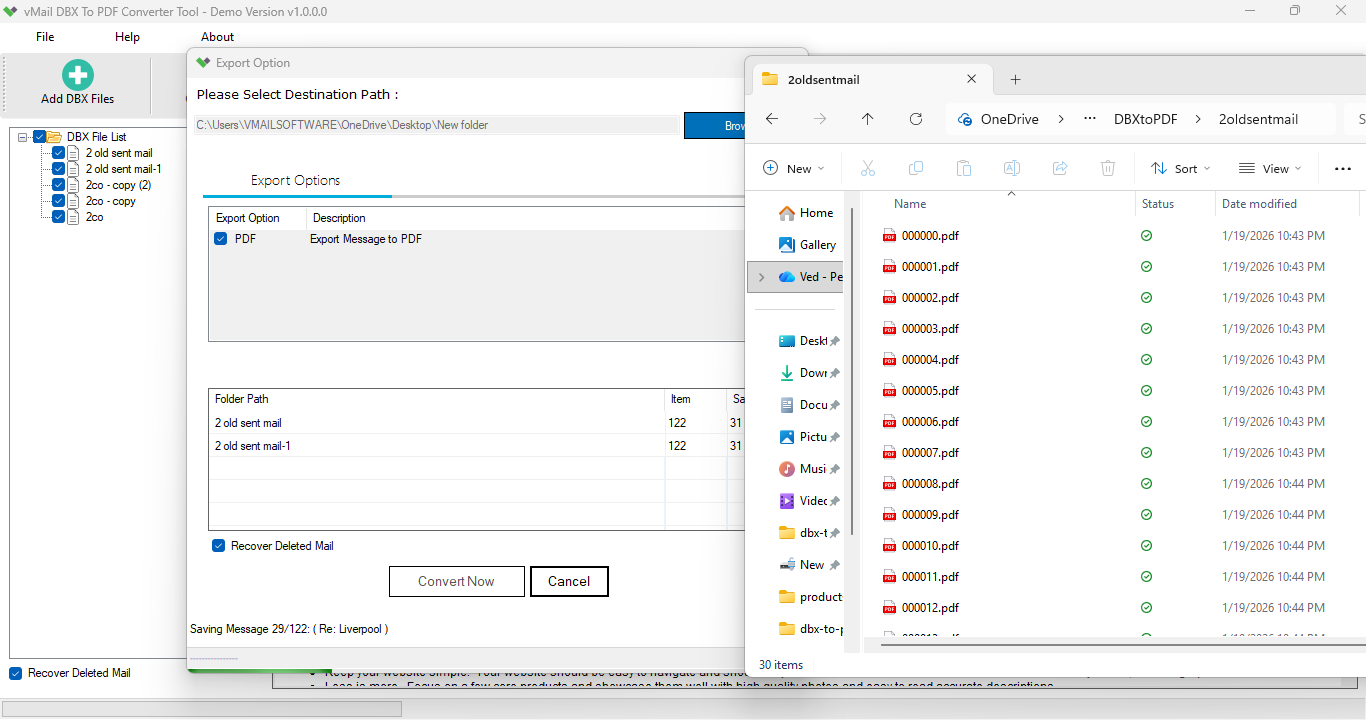 vMail DBX To PDF Converter 3