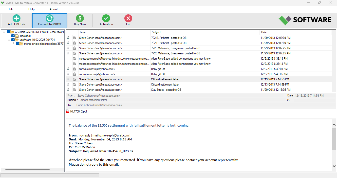 Preview of EML Files
