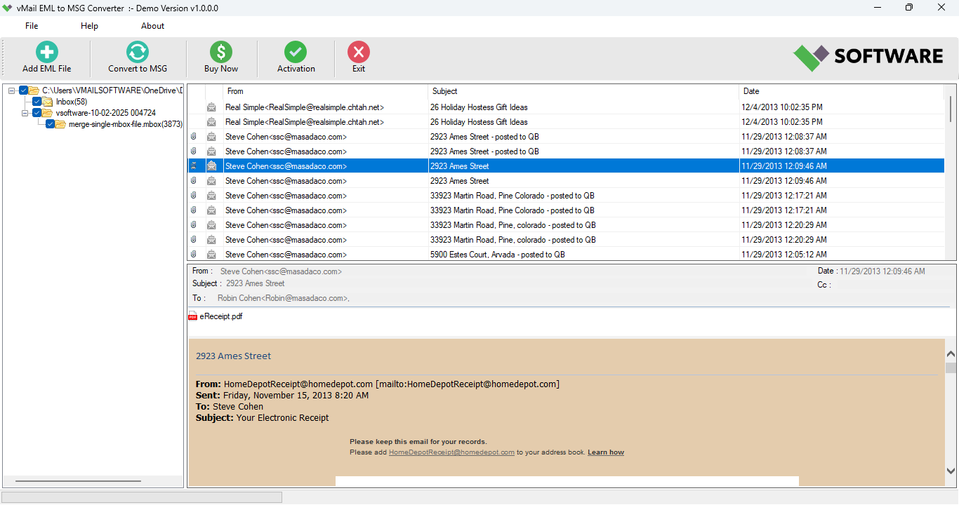 Preview of EML Files