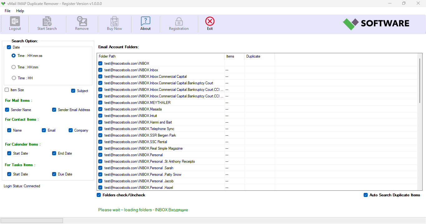 Preview User Mailbox Folders List