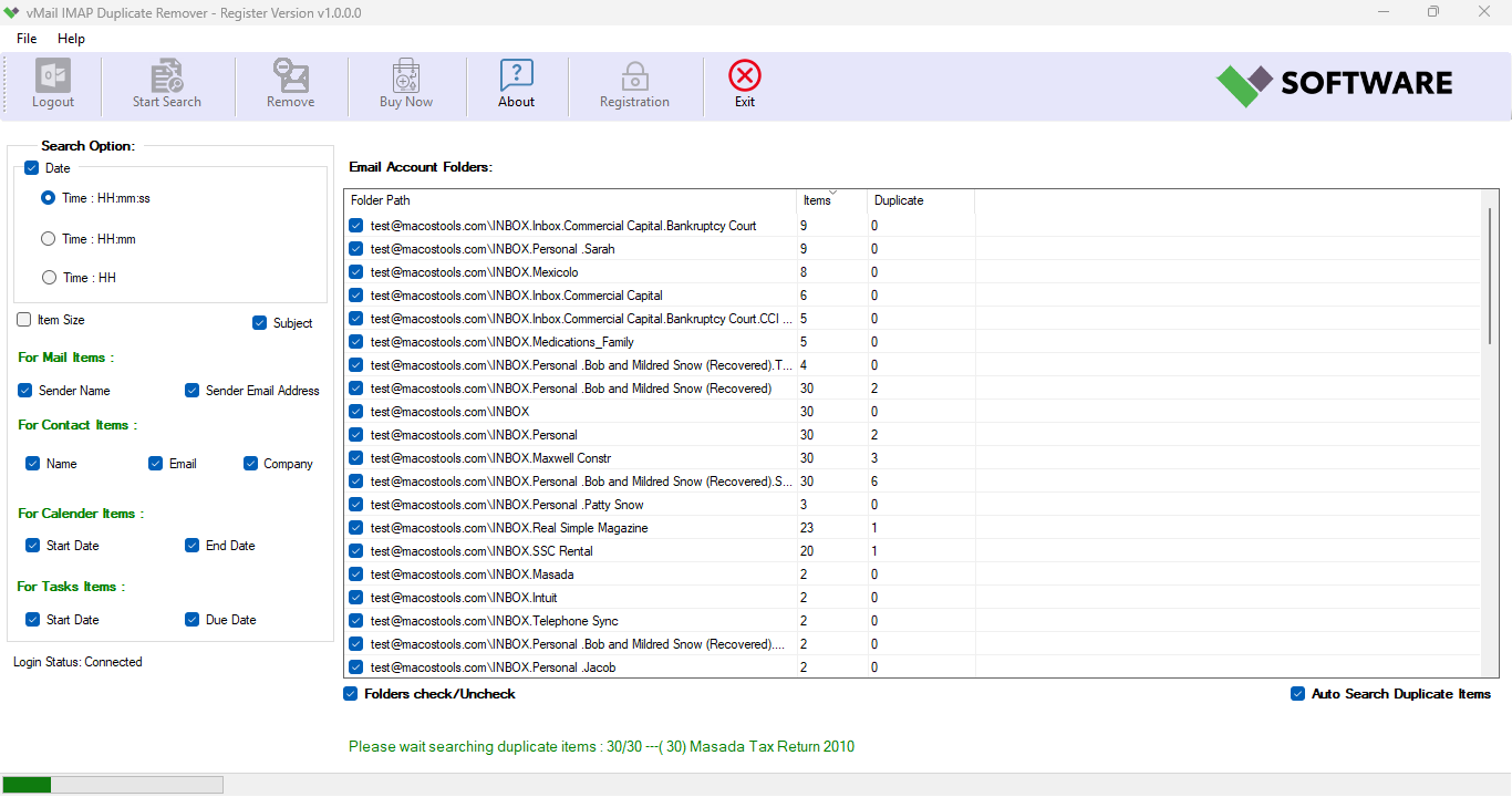 Searching IMAP Mailboxes Folder List