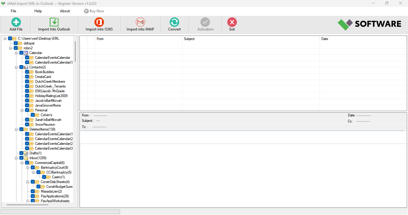 Loading (*.eml) Folder List