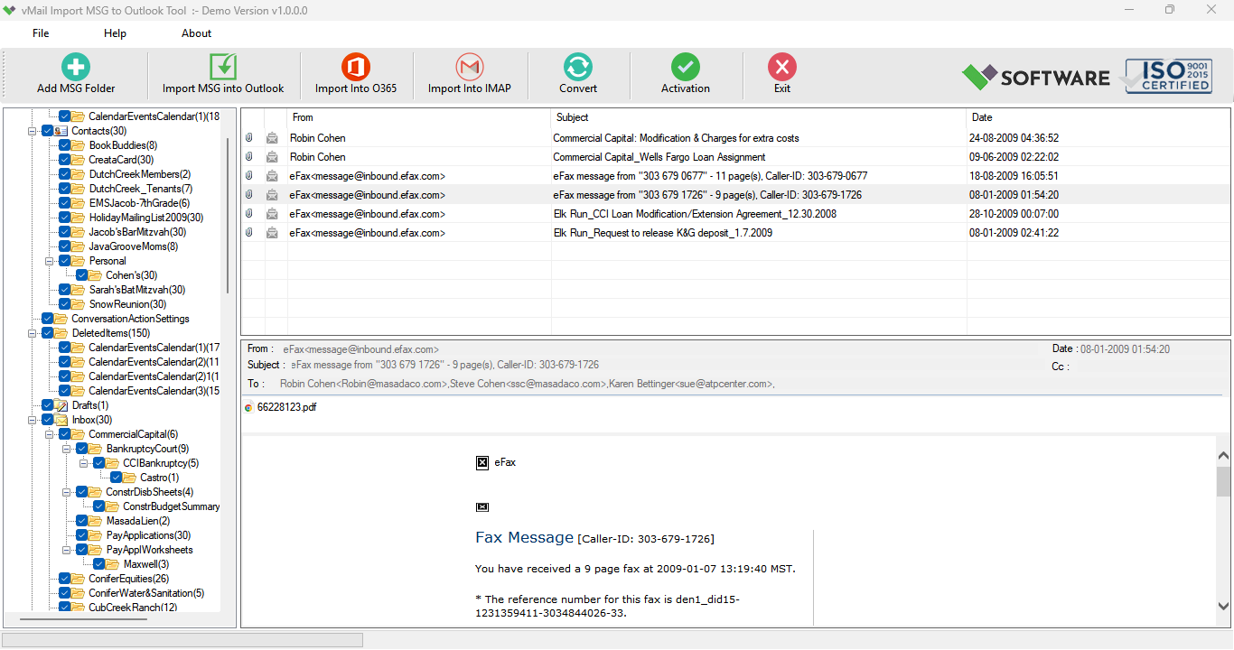 Loading (*.MSG) Folder List
