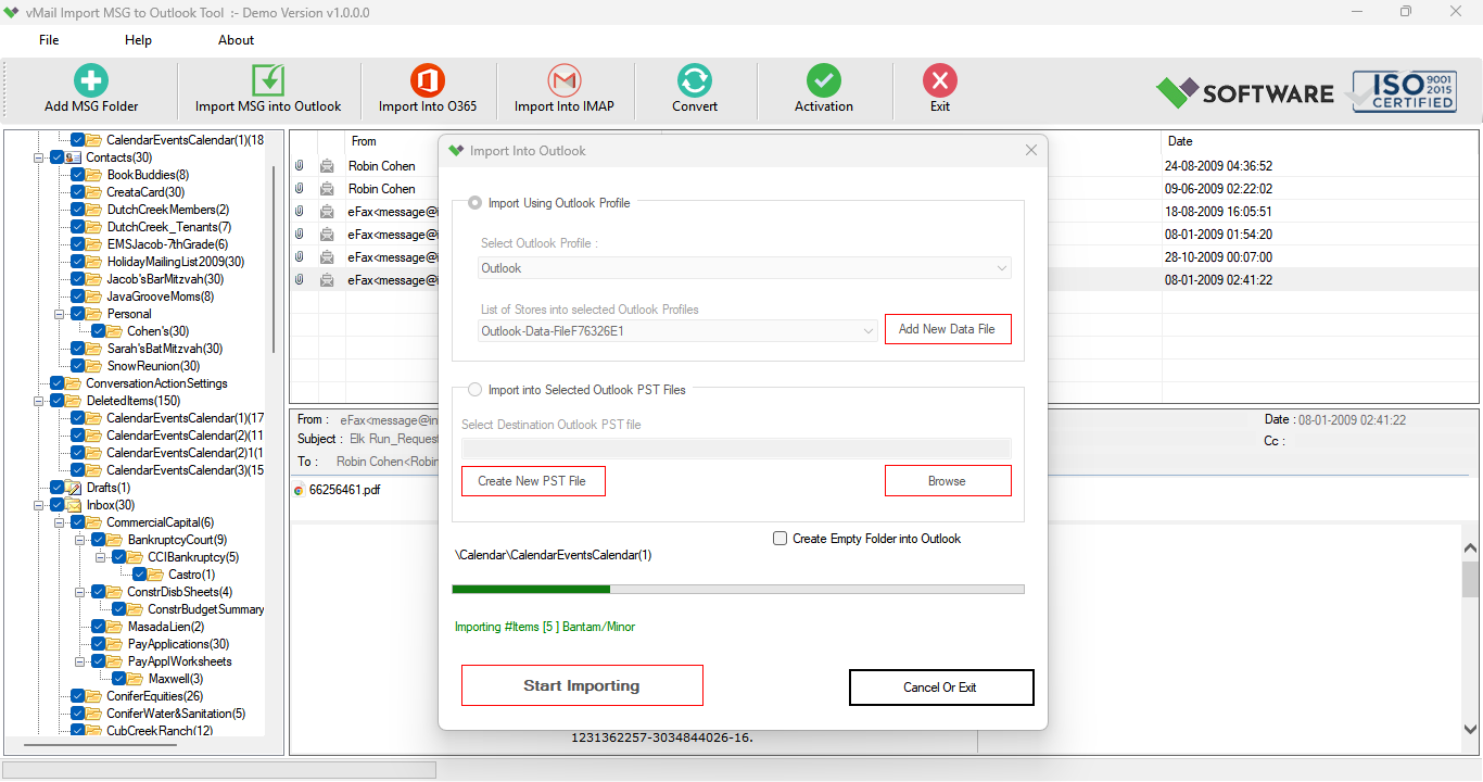 Import MSG Data Into Outlook