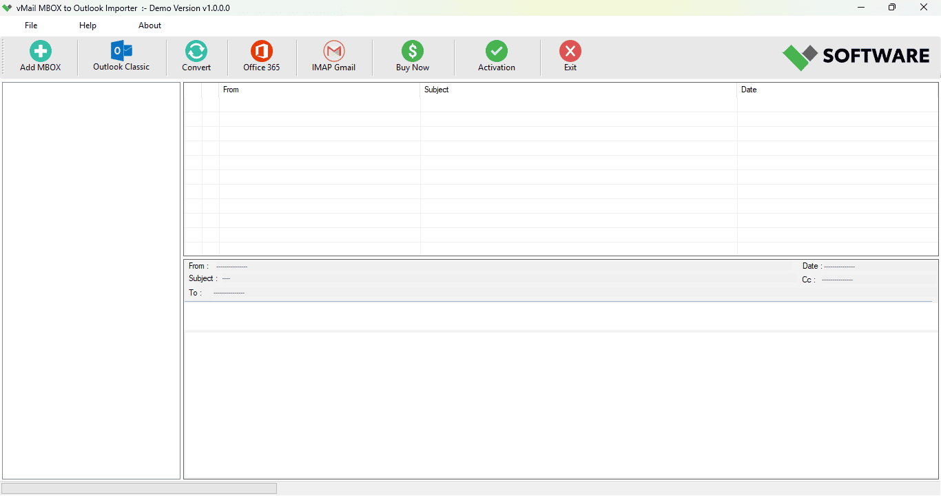 vMail MBOX to Outlook Importer