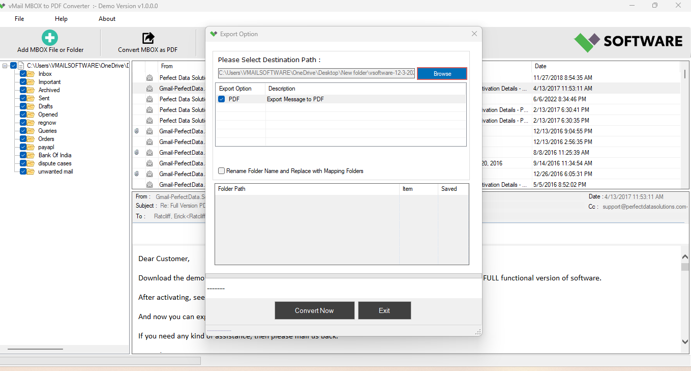 vMail MBOX to PDF Converter 2