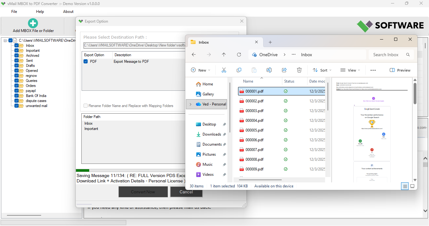 vMail MBOX to PDF Converter 3