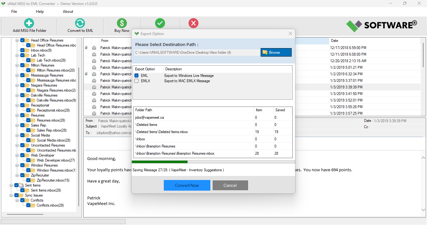 vMail MSG to EML Converter 2