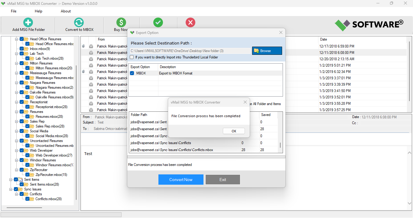 vMail MSG to MBOX Converter 3
