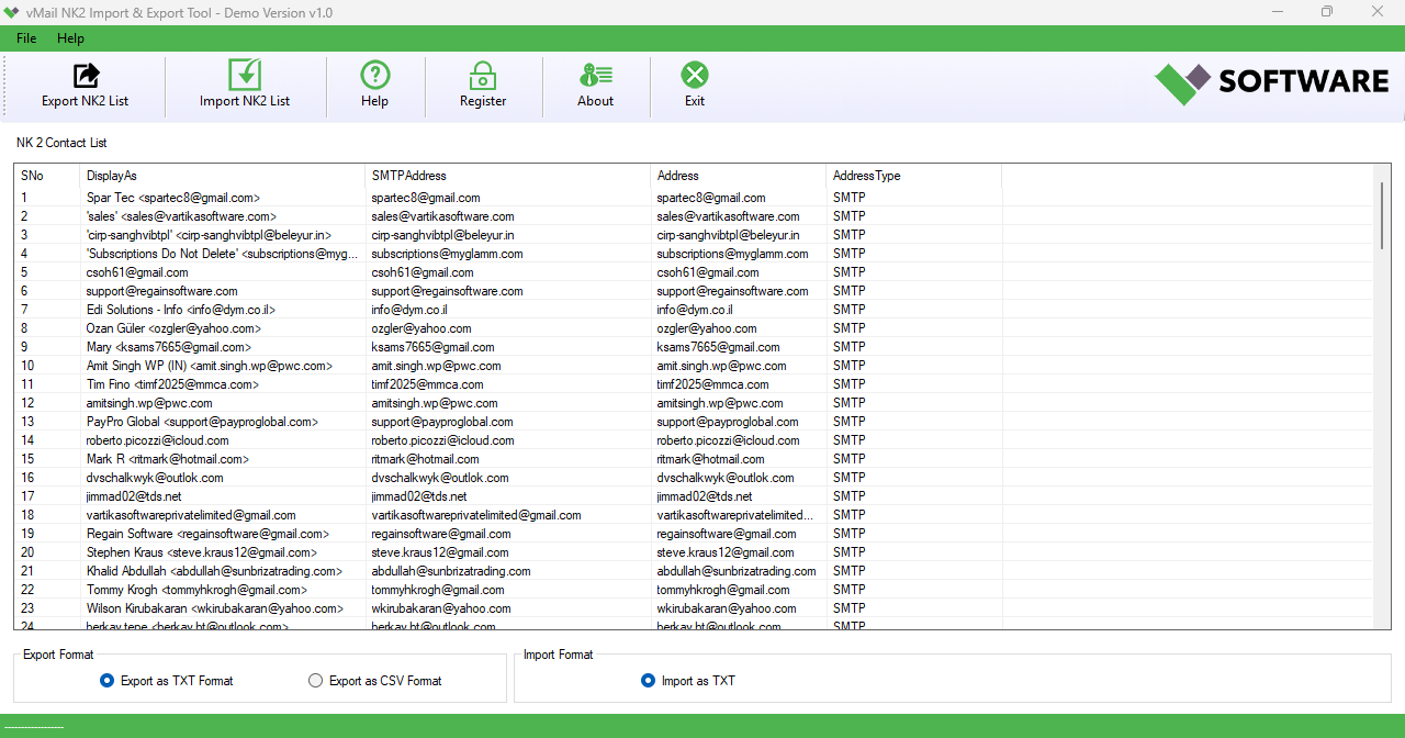 vMail NK2 Import & Export Tool