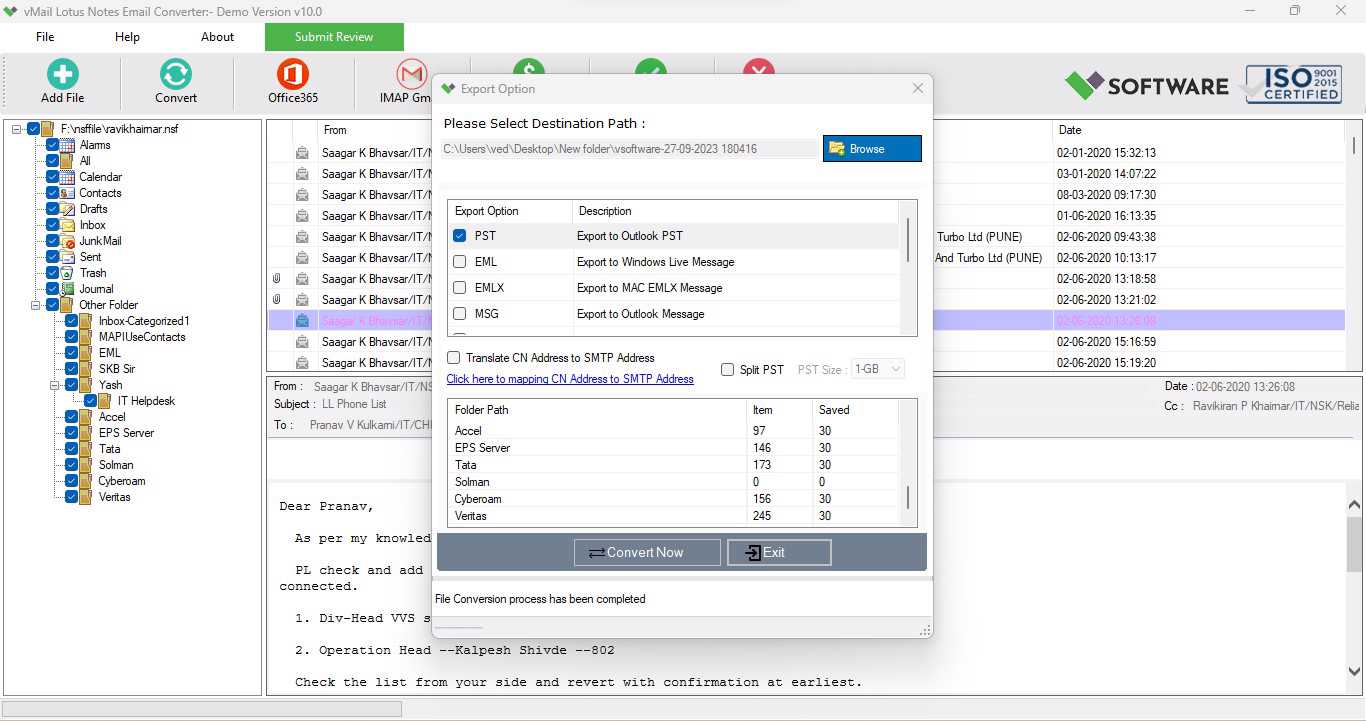 Complete to Save Contact List