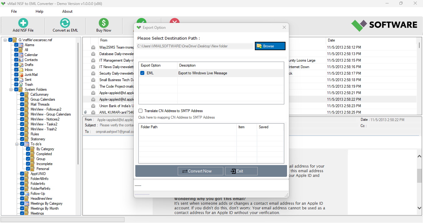 vMail NSF to EML Converter 2