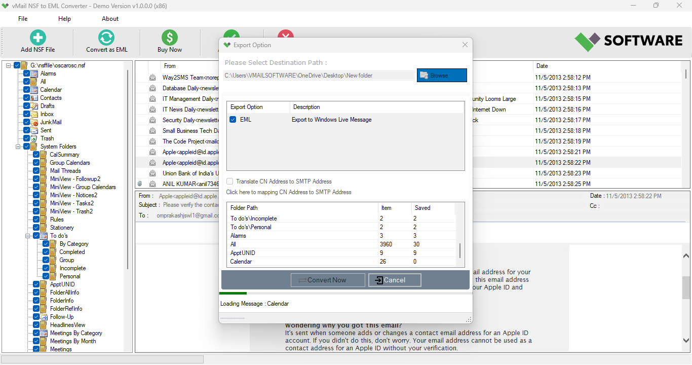 vMail NSF to EML Converter 3