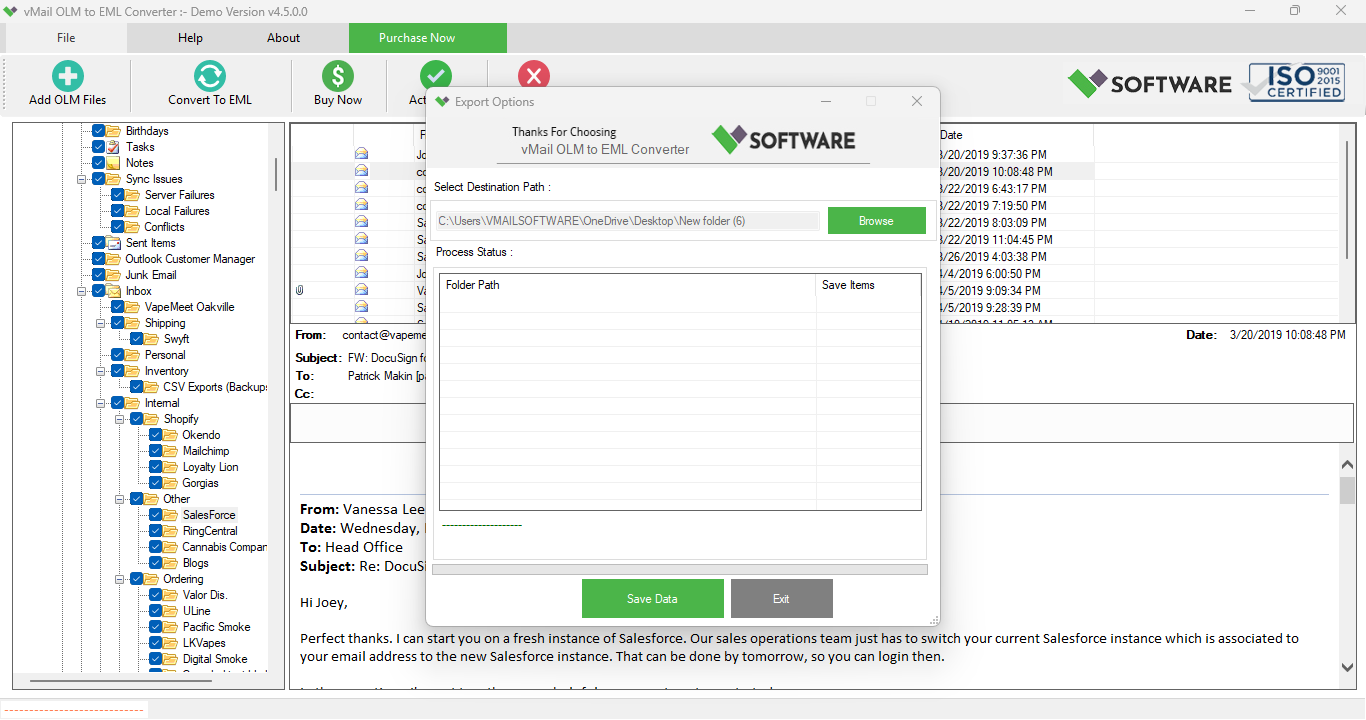 vMail OLM to EML Converter 2