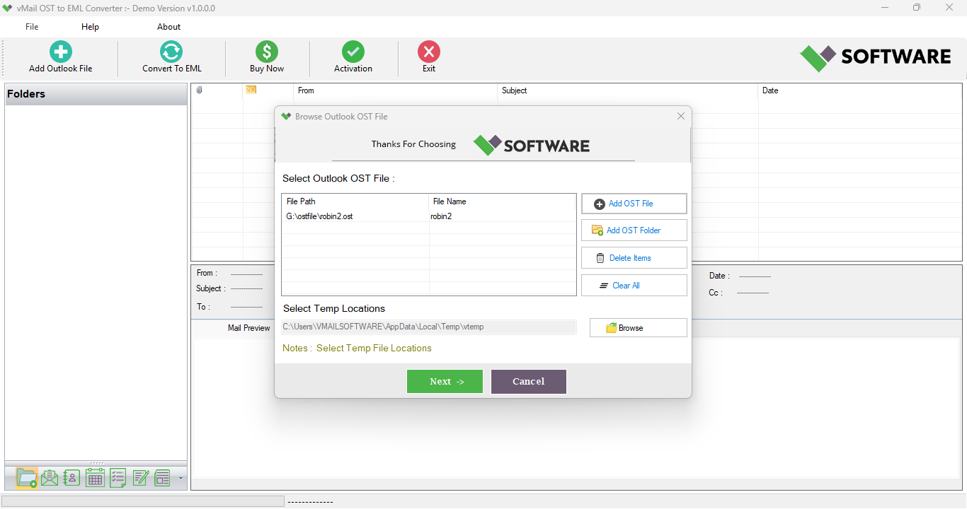 vMail OLM to EML Converter 1