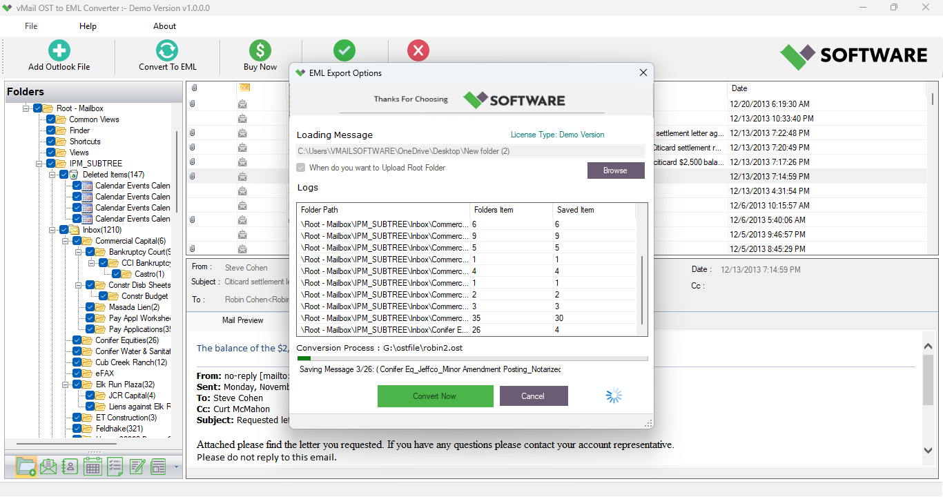 vMail OLM to EML Converter 3