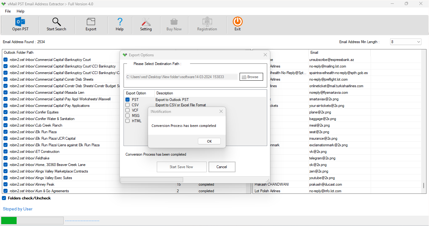 Complete to Save Contact List