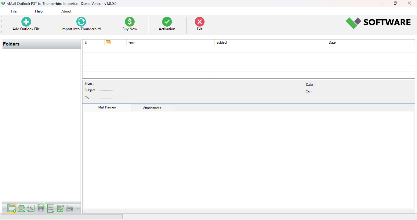 vMail Outlook PST to Thunderbird Importer