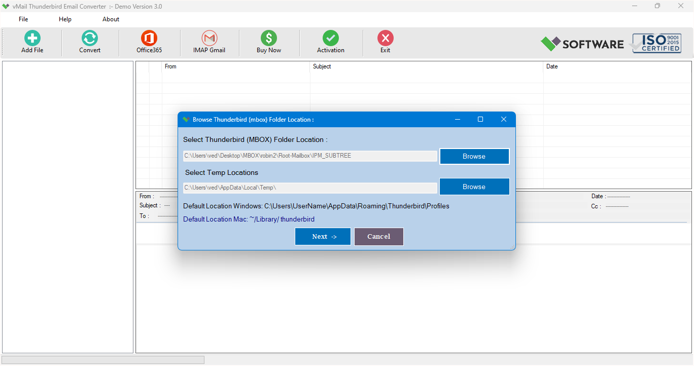 vMail Thunderbird Email Converter